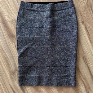 BCBGMaxAzria Textured Gray Pencil Skirt